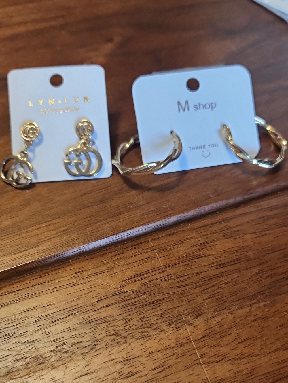 Fashion Jewelry Gold Double and Twisted Hoop Earring Set